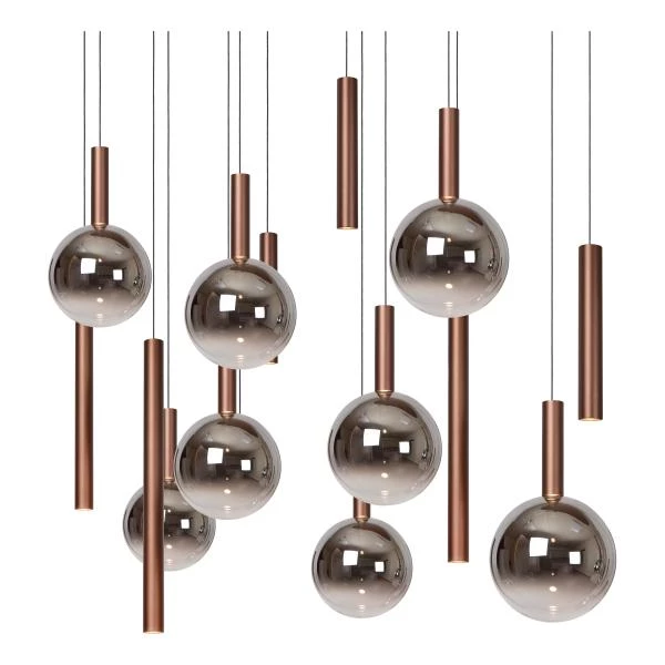 Lucide Premium JASMINE - Suspension - LED Dim. - CCT - 14x4,4W 2200K/3300K - Cuivre - détail 1